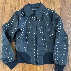 Finesse Black Studded Leather Jacket